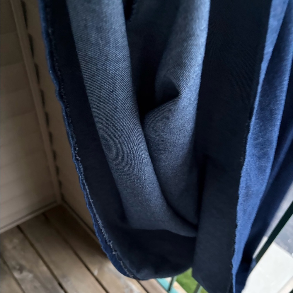 Seraphina Denim Maxi Dress Blue Top Elastic Waist Tube Casual Chic L $170 - Picture 9 of 12